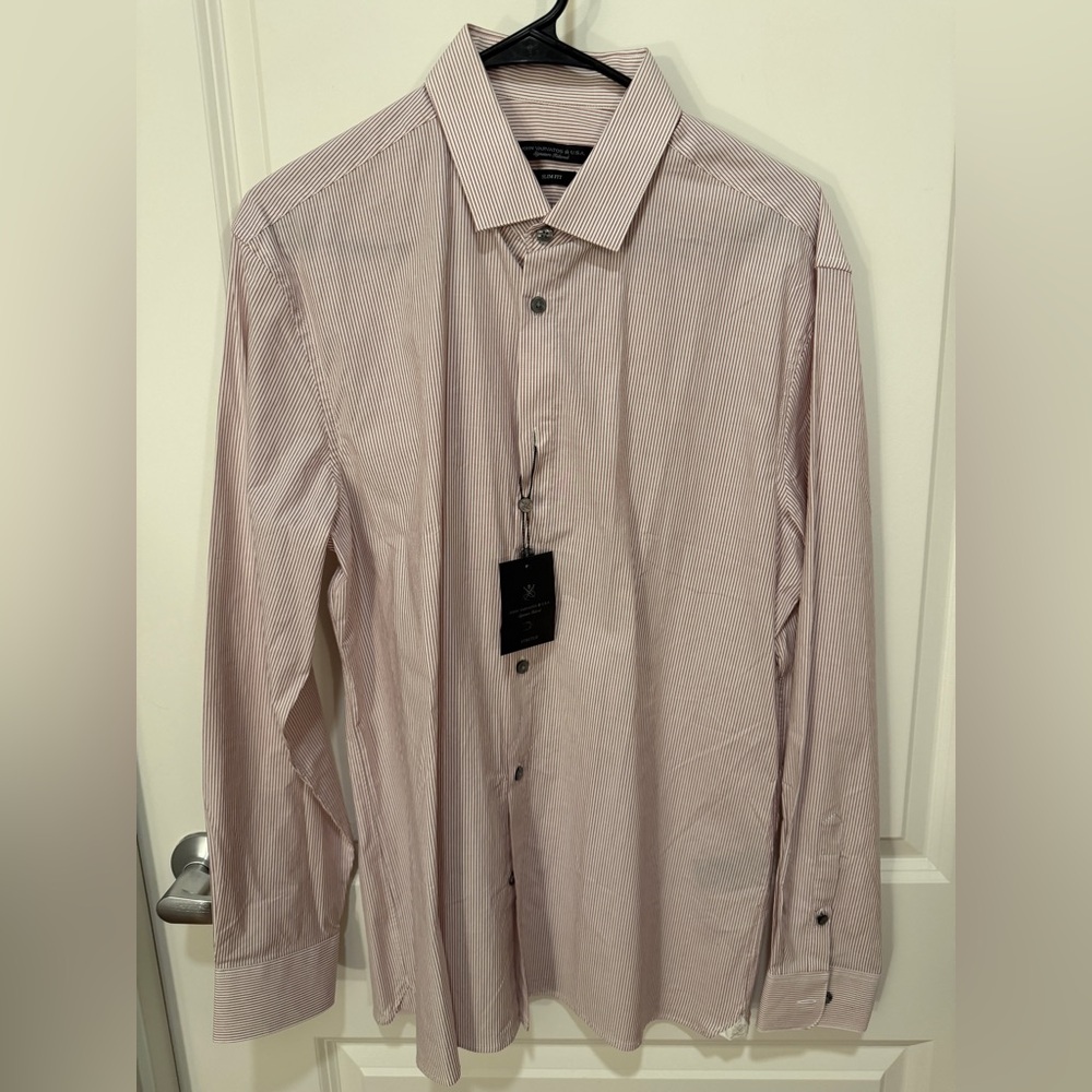 John Varvatos Pink Striped Shirt